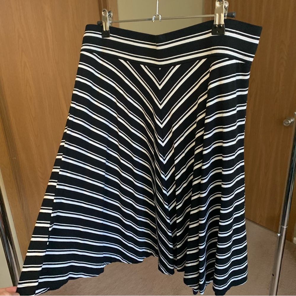 Loft Black & White Striped Skirt